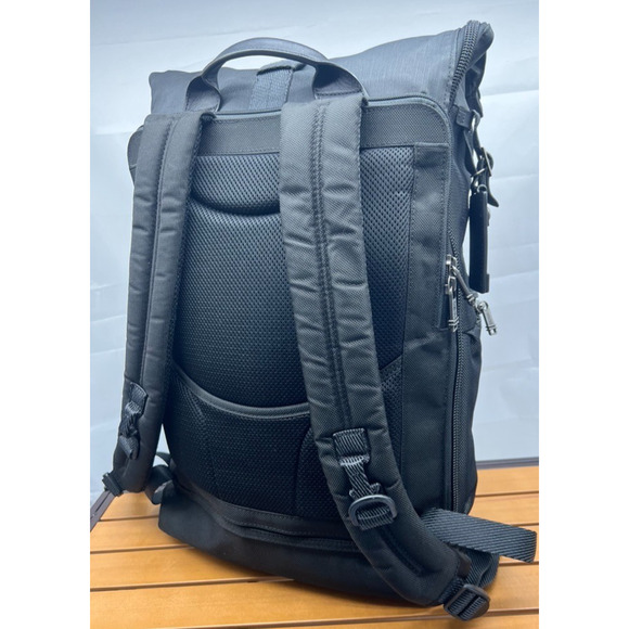 TUMI ALPHA BRAVO "Luke" Roll-Top Backpack Bag Silver Ballistic Nylon 223388RS2 - Picture 5 of 15